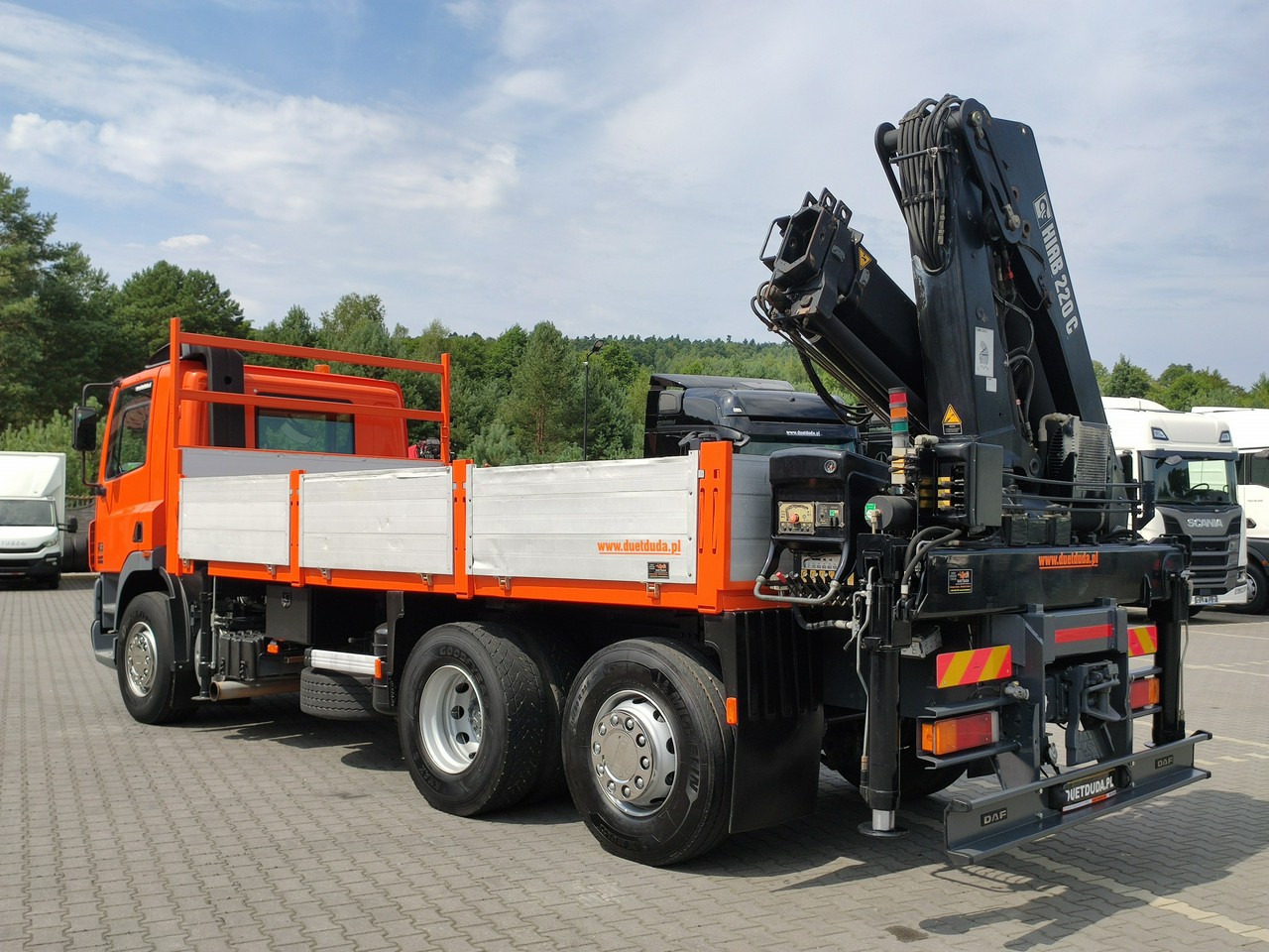 Flakbil, Kranbil DAF CF 85.380 6x2 Oś Skrętna Skrzynia HDS HIAB 220C + Pilot: bild 7