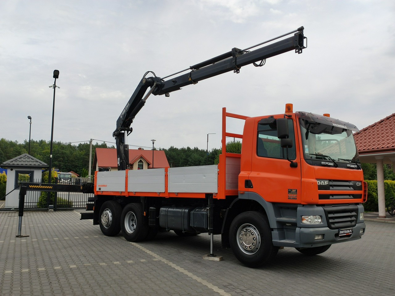 Flakbil, Kranbil DAF CF 85.380 6x2 Oś Skrętna Skrzynia HDS HIAB 220C + Pilot: bild 32