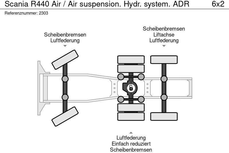 Dragbil Scania R440 Air / Air suspension. Hydr. system. ADR: bild 16