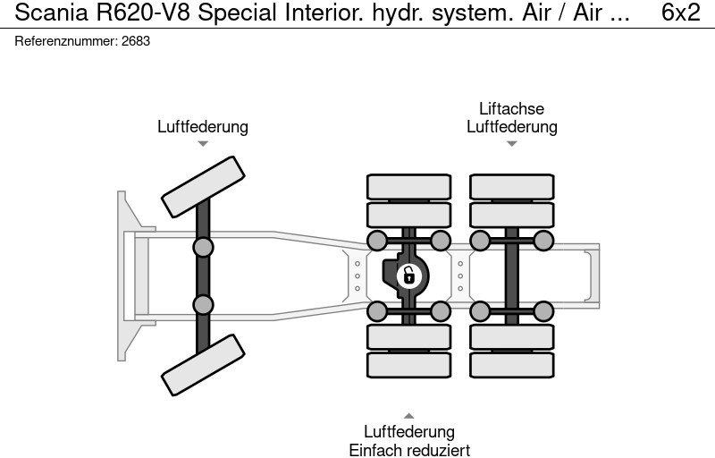 Dragbil Scania R620-V8 Special Interior. hydr. system. Air / Air suspension: bild 20