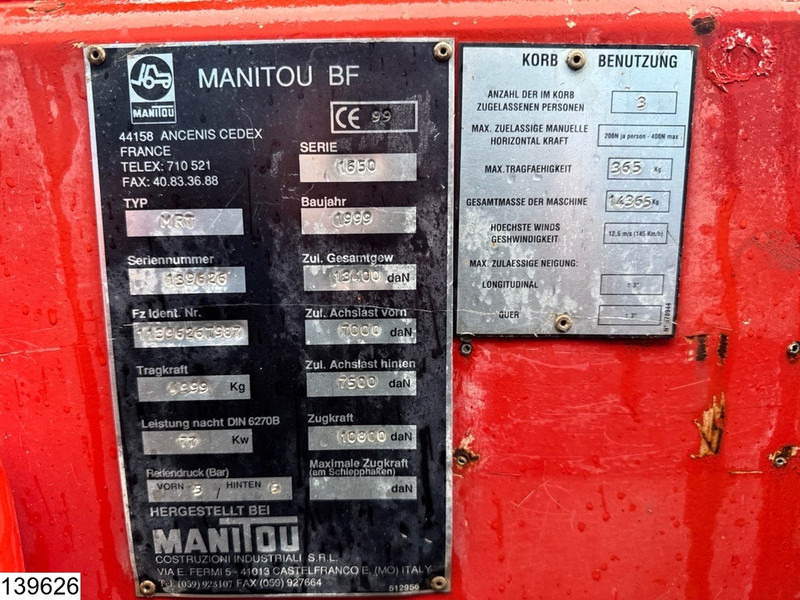 Teleskoplastar Manitou MRT 1650 4X4, 77 KW, 15.75 mtr, 5000 KG: bild 14